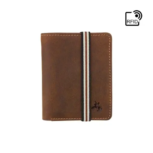 Visconti Arrow BN2 Oil Tan Leather RFID Banded Card Wallet