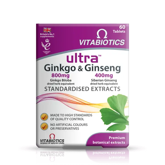 Vitabiotics Ultra Ginkgo & Ginseng Tablets 60 Tablets