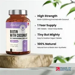 Vitabright Biotin 12000ug - 365 Tablets 365 tablet