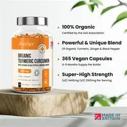 Vitabright Organic Turmeric Curcumin 365 capsules