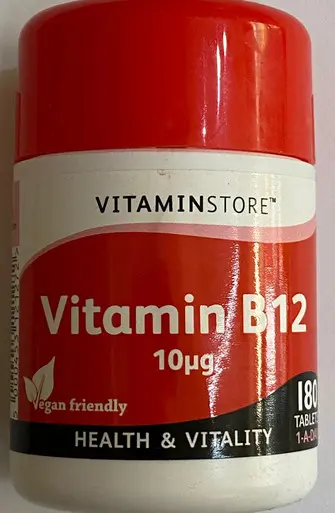 vitamin b12, 10 micrograms 180 tablets vegan friendly energy