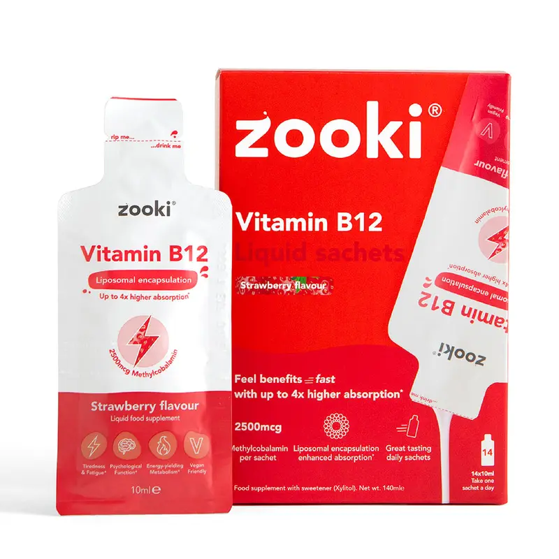 Vitamin B12, Liposomal Liquid Sachets. Strawberry - 14 pk