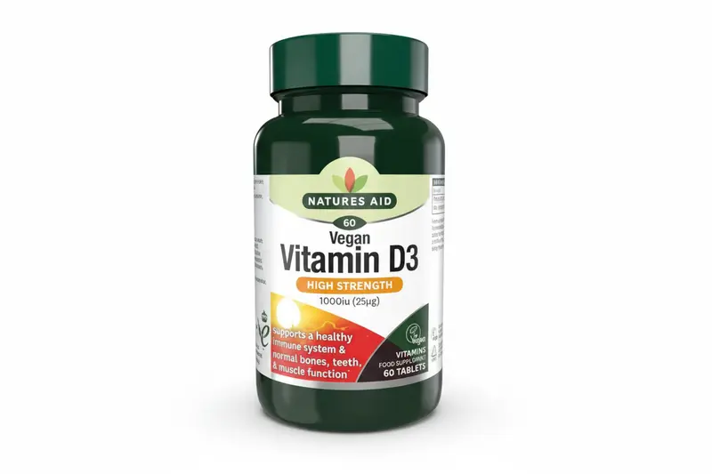 Vitamin D3 1000 IU (25 µg) Immune, Bone & Muscle Support – 60 Tablets