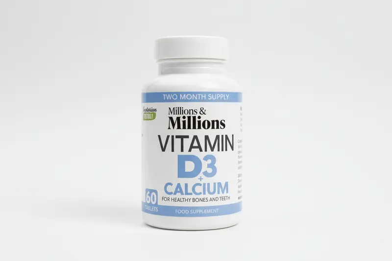 Vitamin D3 + Calcium Healthy Bones & Teeth Support | 60 Tablets | Two-Month Supply