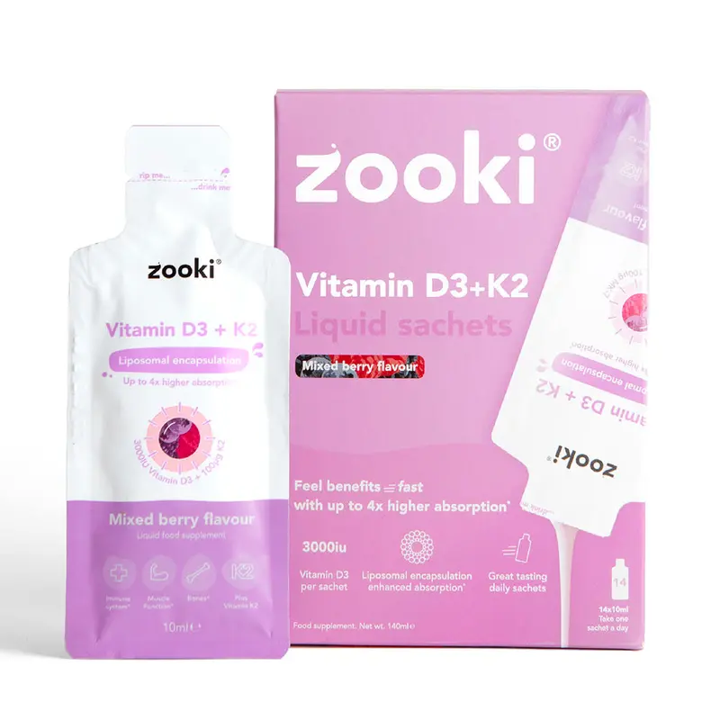 Vitamin D3+K2, LiposomalLiquid SachetsMixed Berry - 14pk