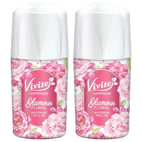 Vivite - Happiness Glamour Floral Whitening Roll On 20ml. (Pack of 2)