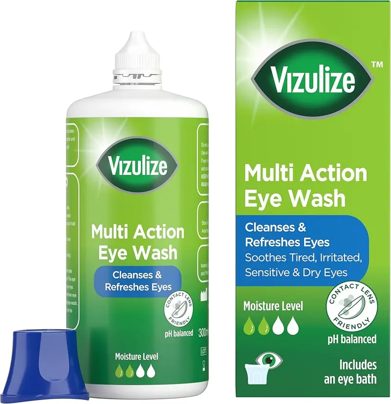 Vizulize Multi-Action Eye Wash Solution & Eye Bath Travel Pack - 100ml