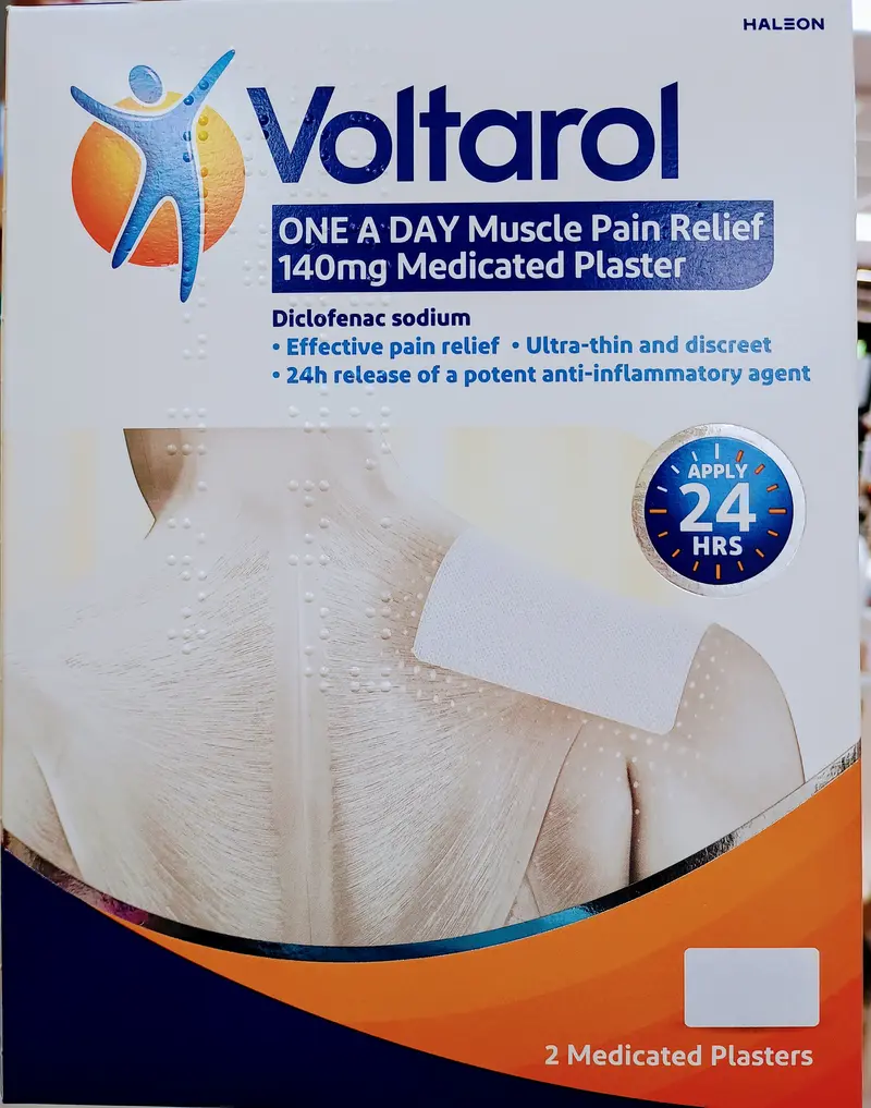 Voltarol ONE A DAY 140mg Medicated Plaster Diclofenac – 2 or 5 Plasters