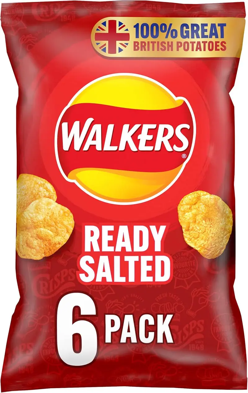Walkers Ready Salted Multipack Crisps 6 Pack x 3