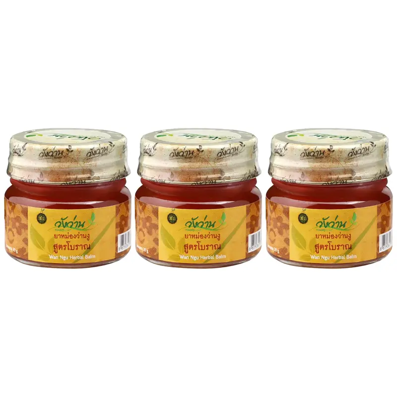 Wangwan Brand - Wan Ngu Herbal Balm 30g. (Pack of 3)