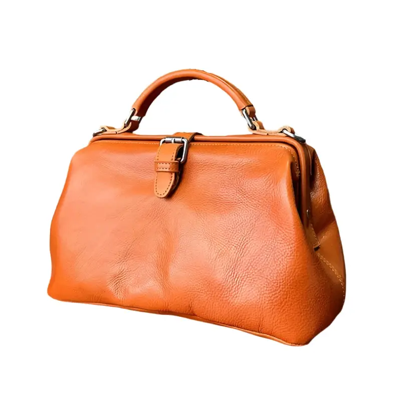 Women Doctors Bag Genuine Leather Long Strap Shoulder Bag
