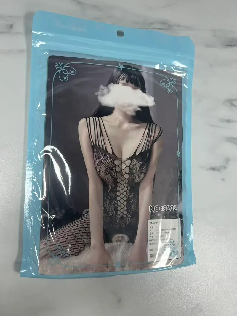 Women’s Black Lace Fishnet Bodystocking – Strappy Cut-Out One-Piece Lingerie