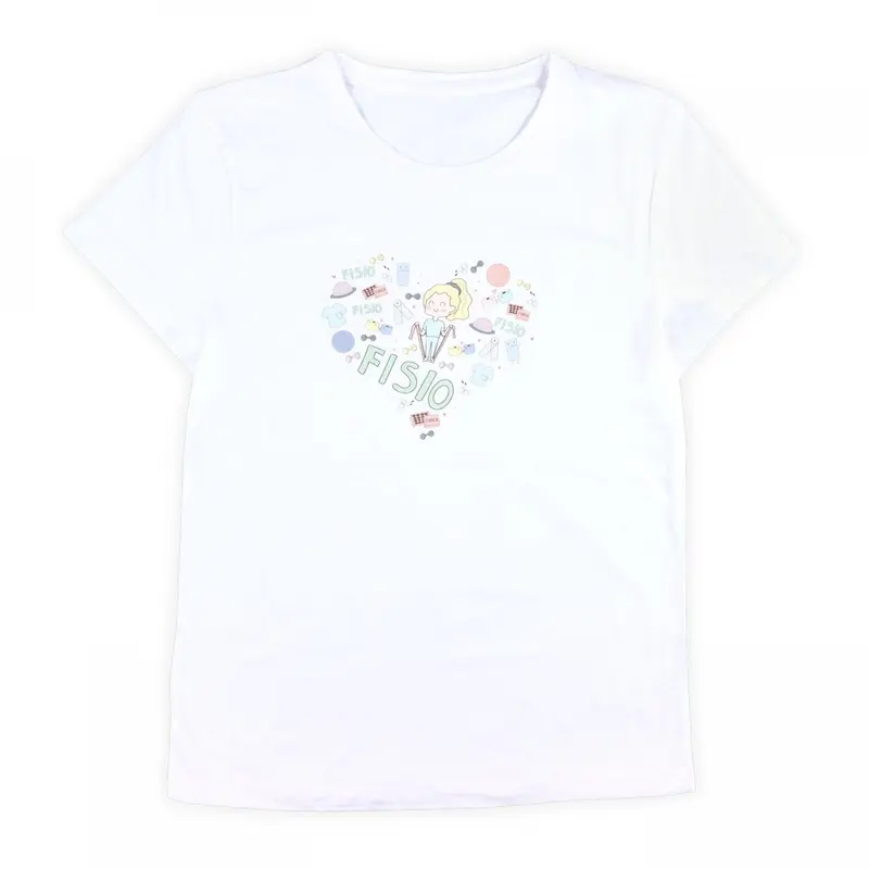 Women's Fitted Medical T-Shirt Fisio White 100% Cotton