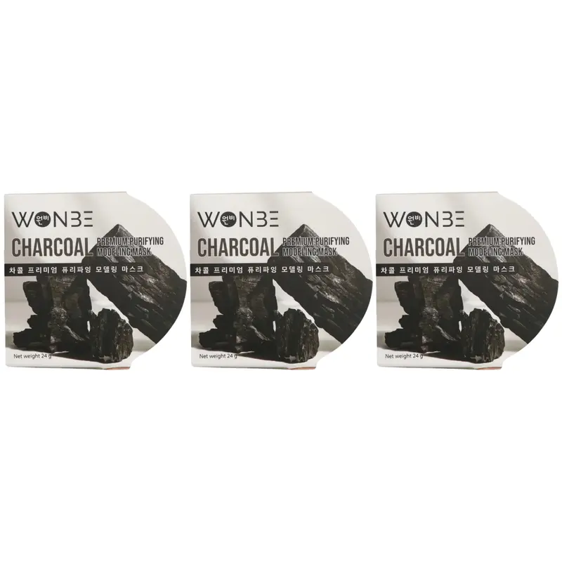 WONBE - Charcoal Premium Purifying Modeling Mask 24g. (Pack of 3)