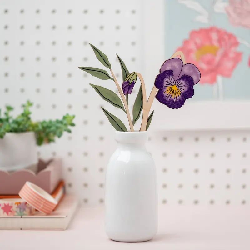 Wooden Flowers - Violet