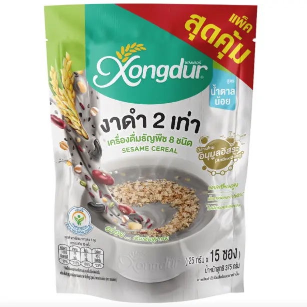 Xongdur - Instant Cereal With Black Sesame Low Sugar 375g.