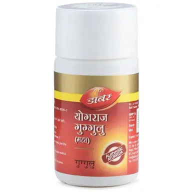 Yograj Guggulu – Ayurvedic Tablets for Joints, Muscles, Sciatica & Rheumatic Pain |Dabur 40 Tablets