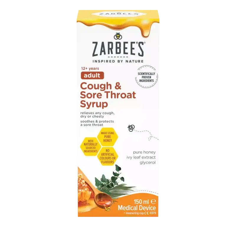 Zarbee’s Adult Cough & Sore Throat Syrup 150ml