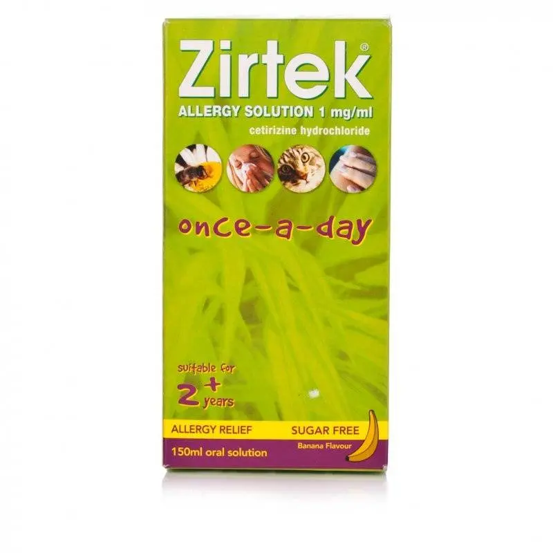 Zirtek Allergy Solution 1mg/ml Sugar-Free (150ml Bottle)