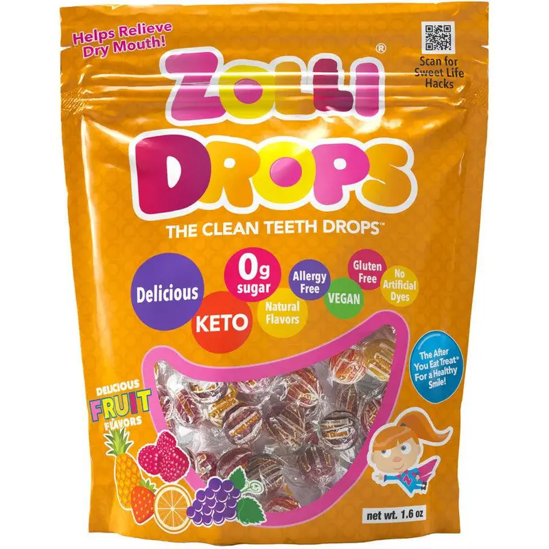 ZOLLI DROPS Sugar Free Assorted Fruit Flavors 1.6oz