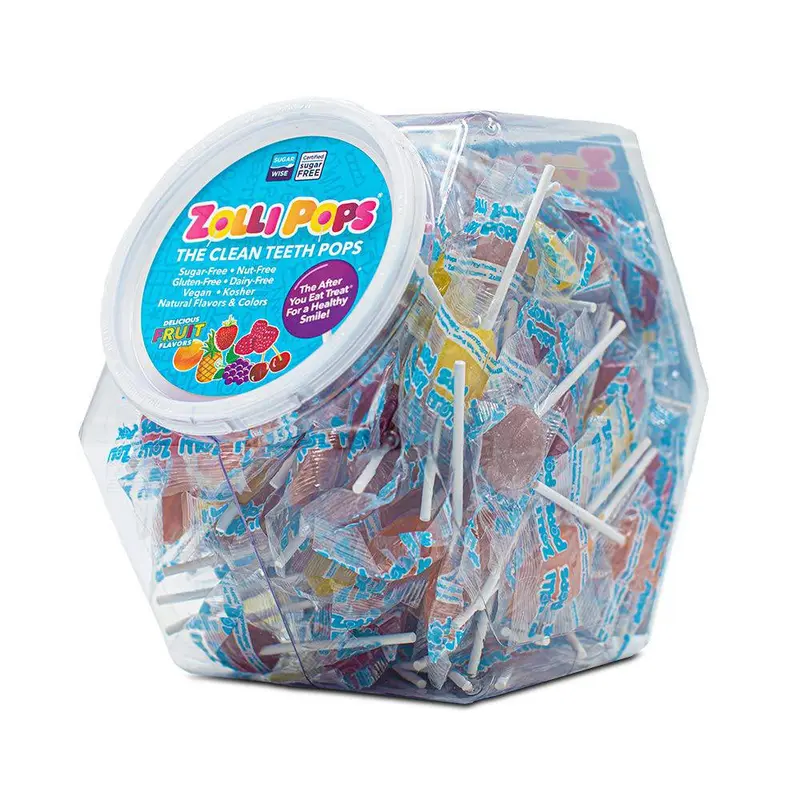 Zollipops® Original Clean Teeth Sugar Free Candy Assorted Large Hex Shape Jar 29 oz (822g)