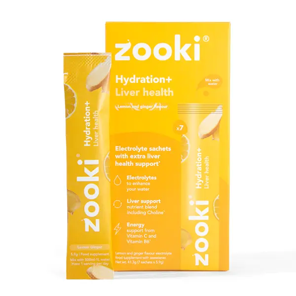 Zooki Electrolytes+ Liver Health Lemon Ginger 7 Sachets