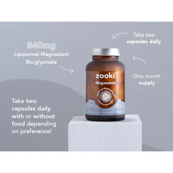Zooki Liposomal Magnesium Bisglycinate 840mg 30 Capsules