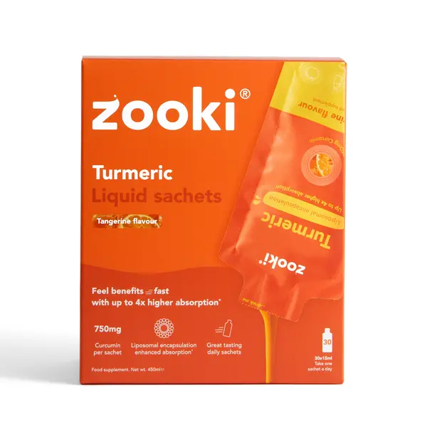 Zooki Liposomal Turmeric Curcumin 750mg Tangerine 30 Sachets