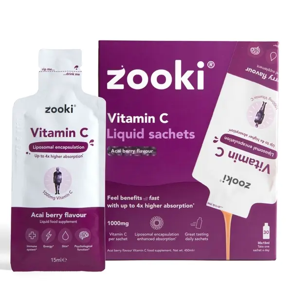 Zooki Liposomal Vitamin C 1,000mg Acai Berry 30 Sachets