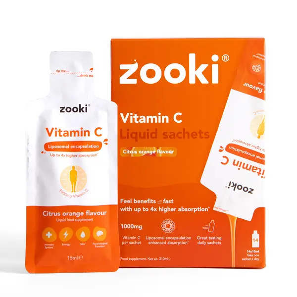 Zooki Liposomal Vitamin C 1,000mg Citrus Orange 14 Sachets
