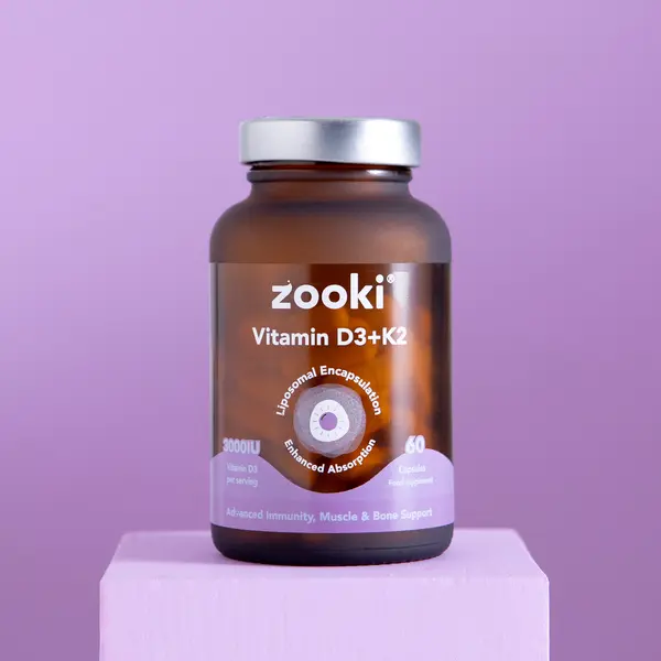 Zooki Liposomal Vitamin D3 + K2 3,000iu 30 Capsules