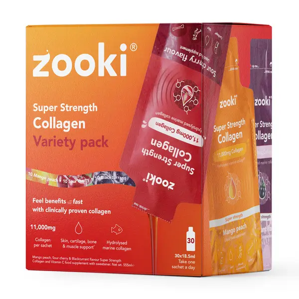 Zooki Super Strength Marine Collagen 11,000mg Mango Peach 30 Sachets
