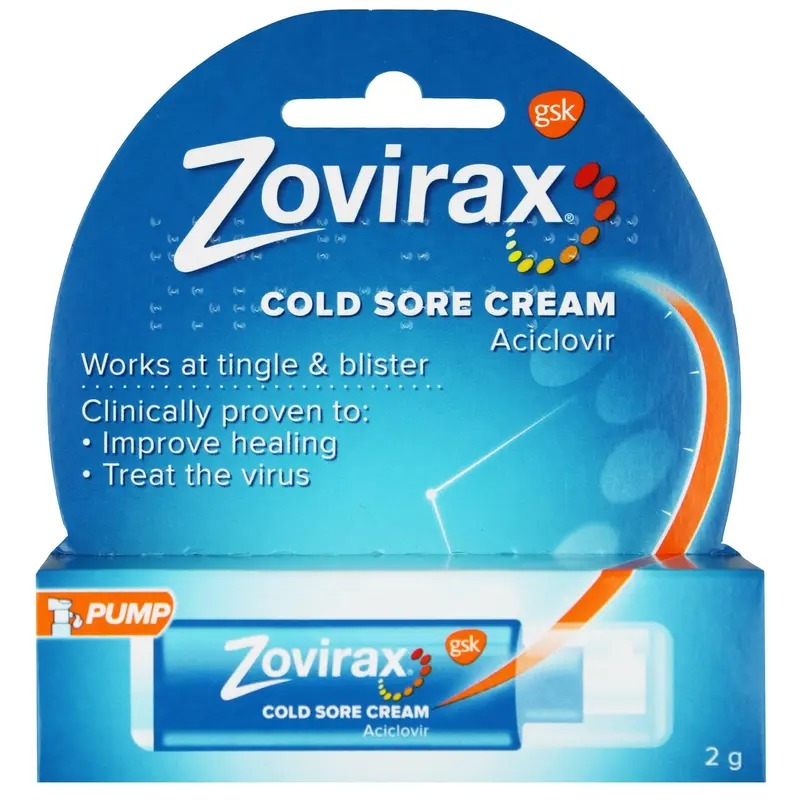 Zovirax Cold Sore Cream Aciclovir 5% 2g Pump